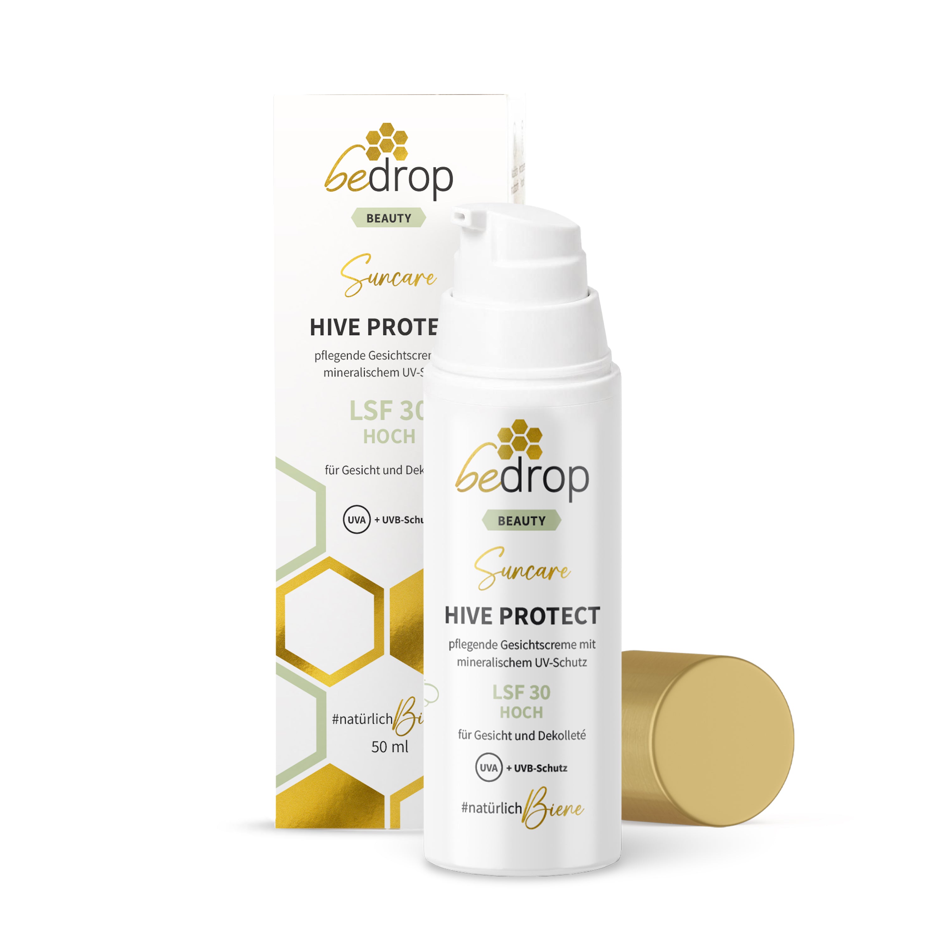 HIVE PROTECT LSF 30 - Sonnencreme für Gesicht & Dekolleté mit mineralischem UVA & UVB-Schutz - 50ml