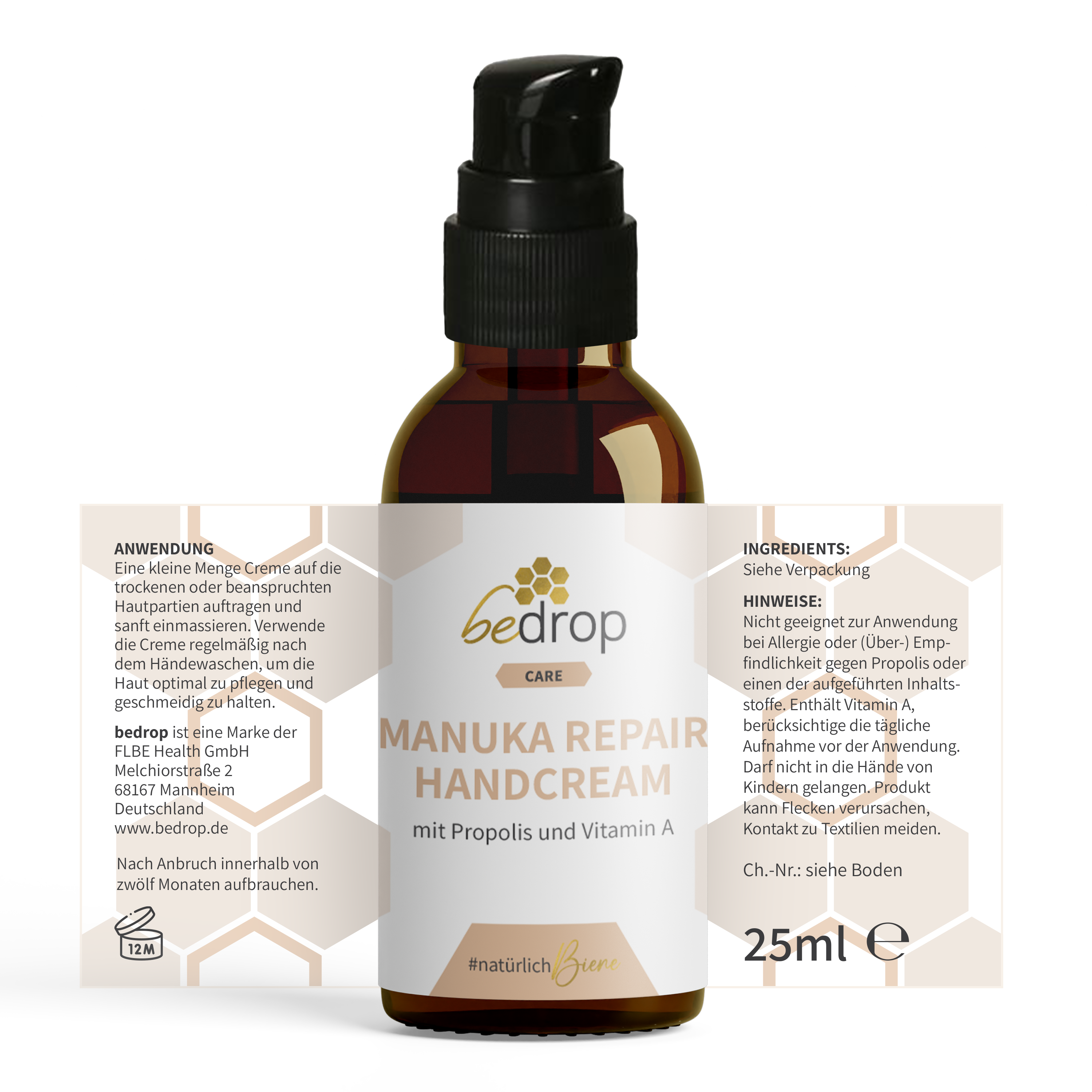 Manuka Repair Handcream / Handcreme mit Manuka Honig, Propolis und Vitamin A - 25ml