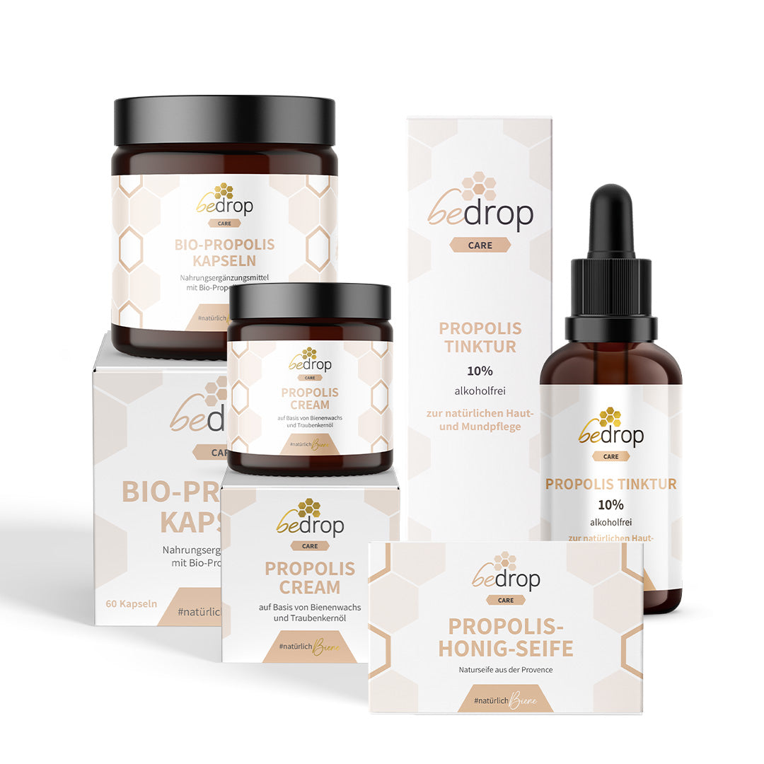 Derma Set | Propolis Tinktur, Seife, Kapseln & Creme | Für Kinder & Erwachsene