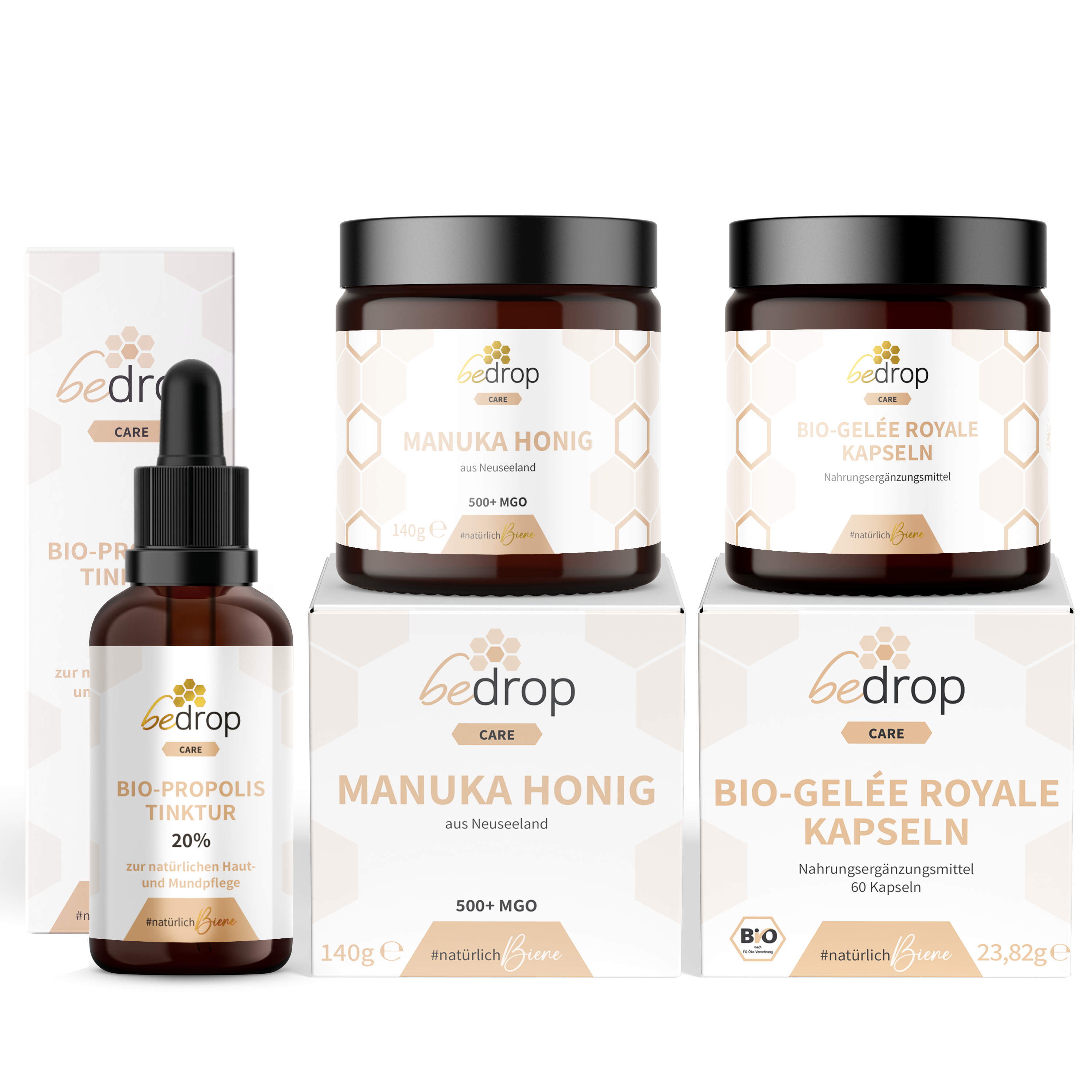 Bleib Stark-Set | Propolis Tinktur, Gelée Royale Kapseln & Manuka Honig