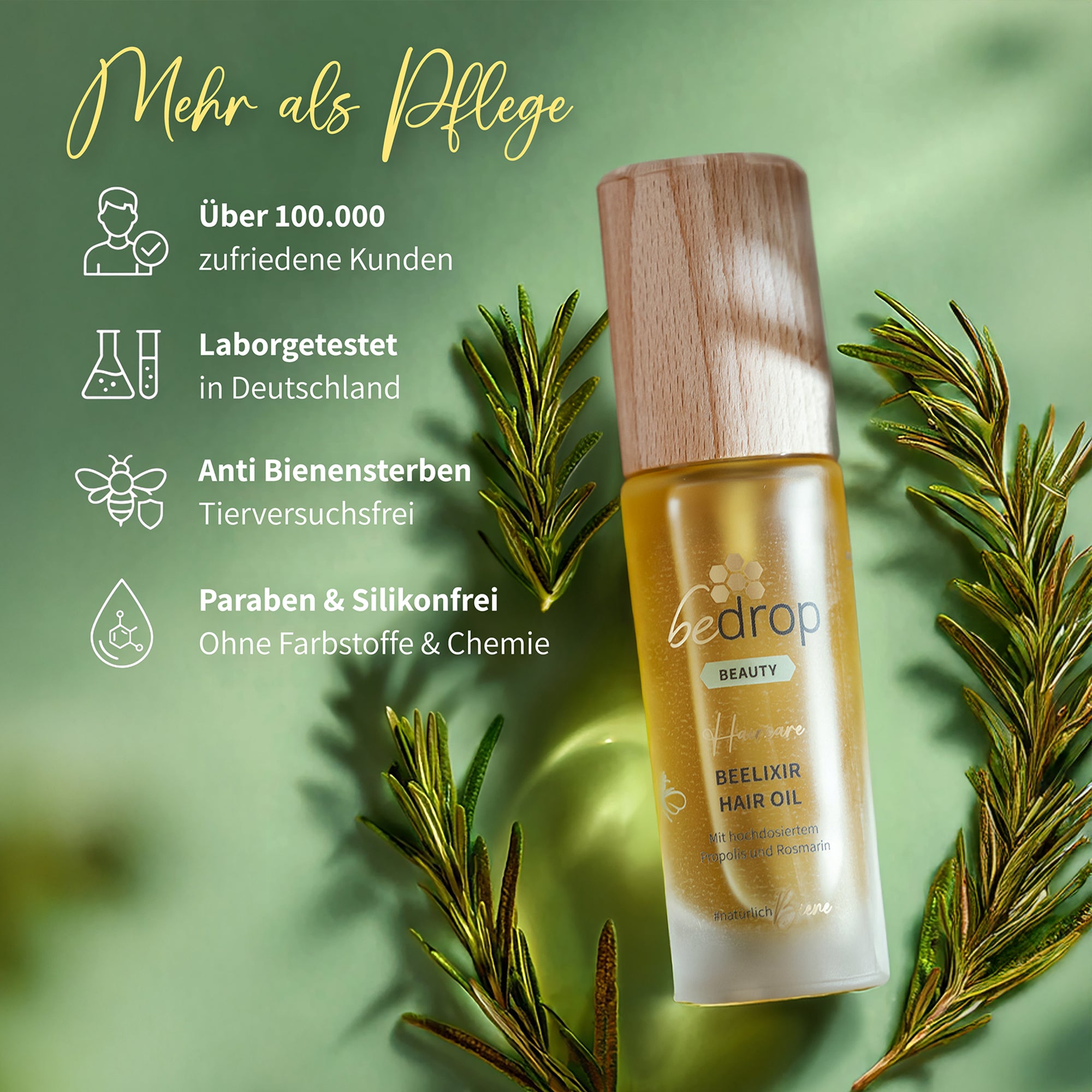 BEELIXIR HAIR OIL / Haaröl mit Manuka Honig, Propolis und Rosmarinextrakt - 30ml