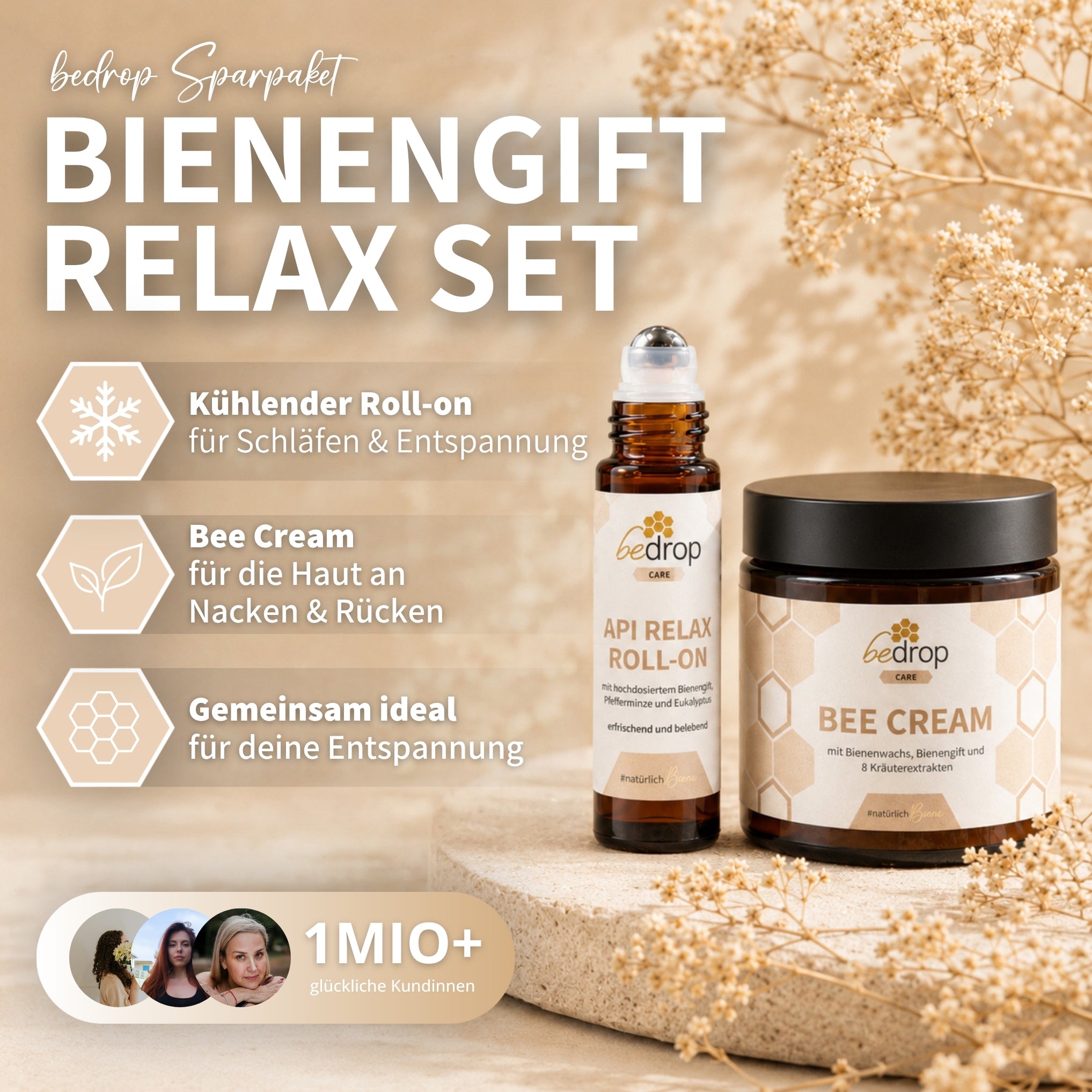 Bienengift Relax Set: Bee Cream + Api Relax Roll On für kühlende Entspannung
