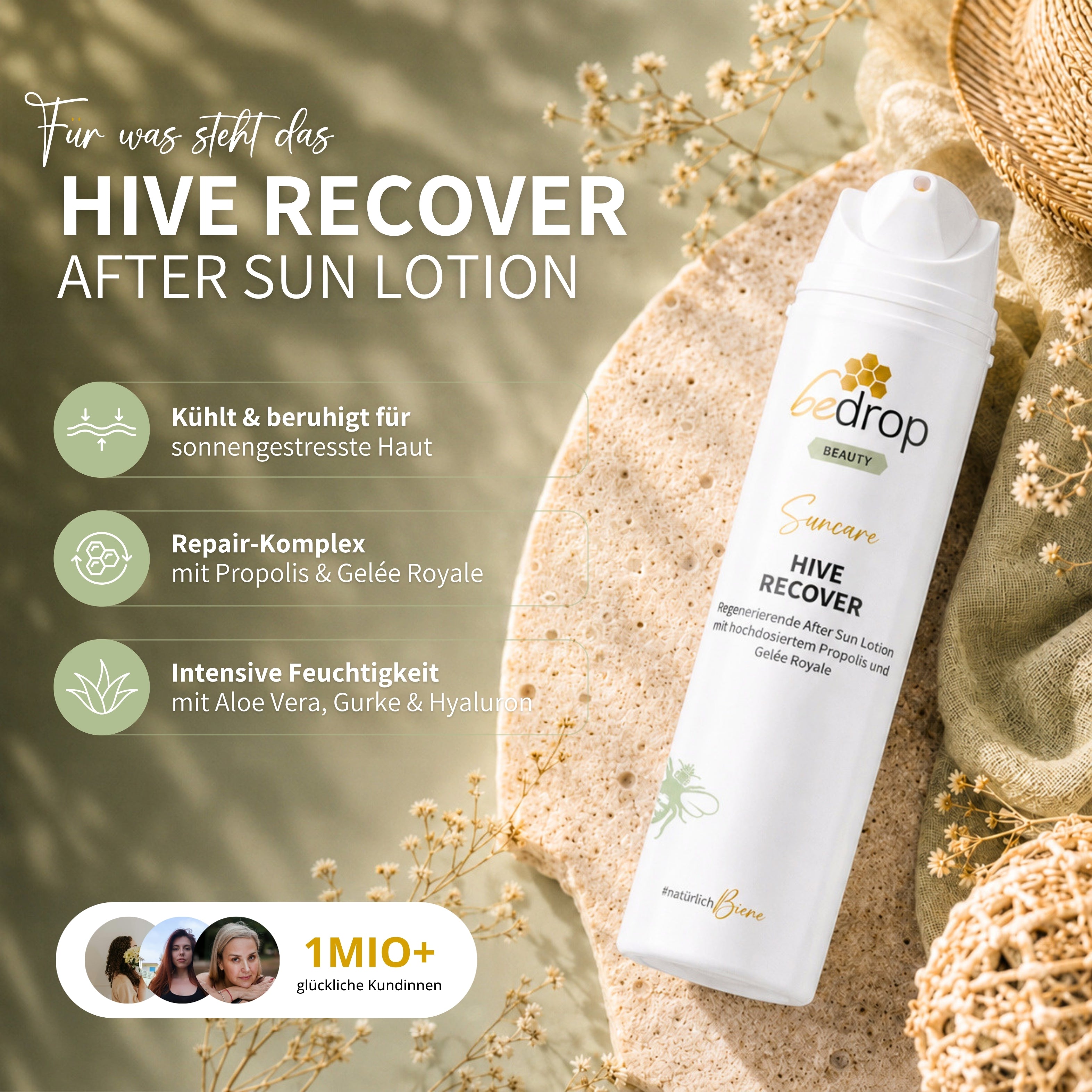 HIVE RECOVER - regenerierende After Sun Lotion mit hochdosiertem Gelée Royale & Propolis - 200ml