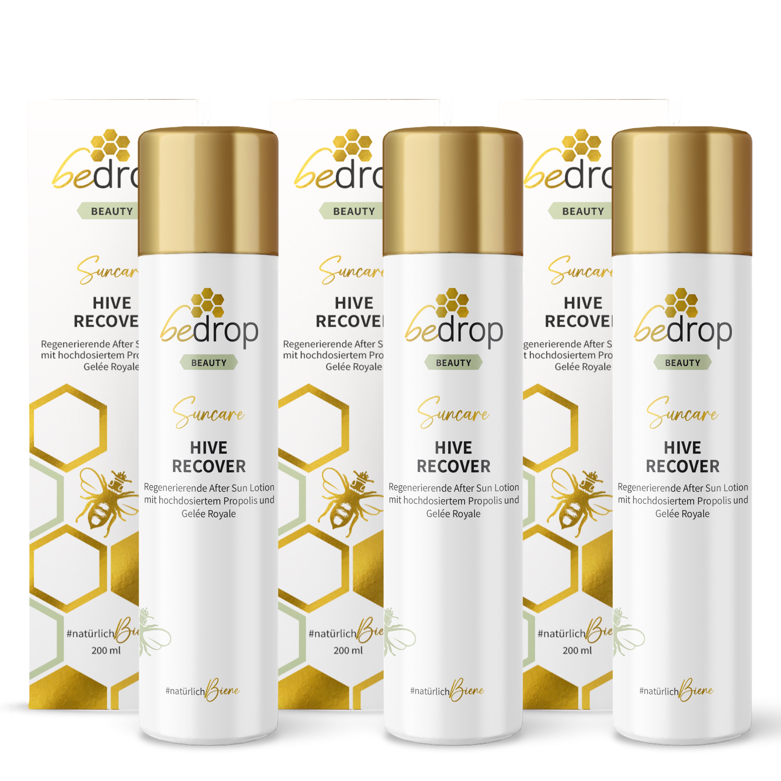 Vorteilsset: 3x HIVE RECOVER - regenerierende After Sun Lotion mit hochdosiertem Gelée Royale & Propolis - 200ml