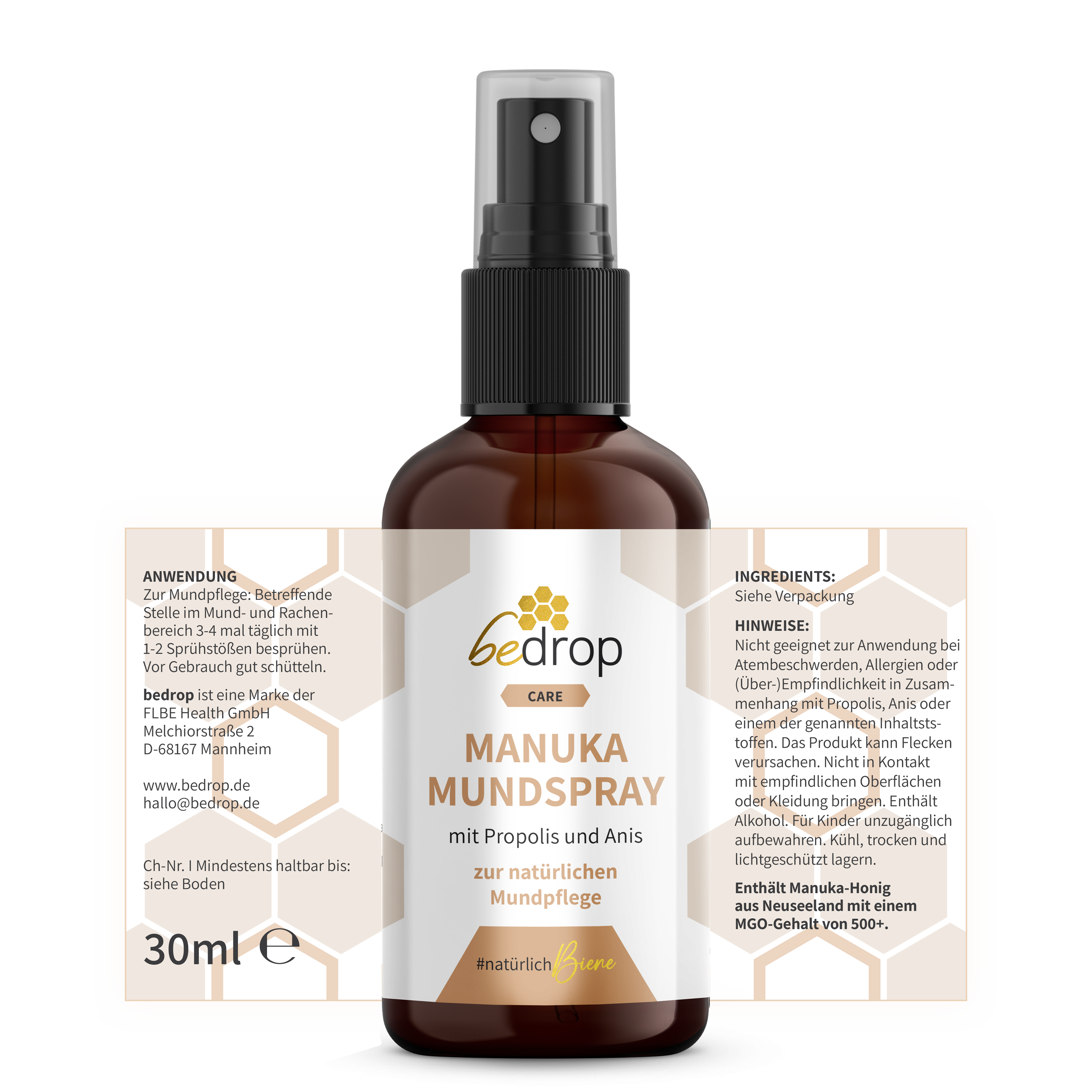 Propolis Halsspray / Mundspray mit Manuka Honig & Anis - 30ml
