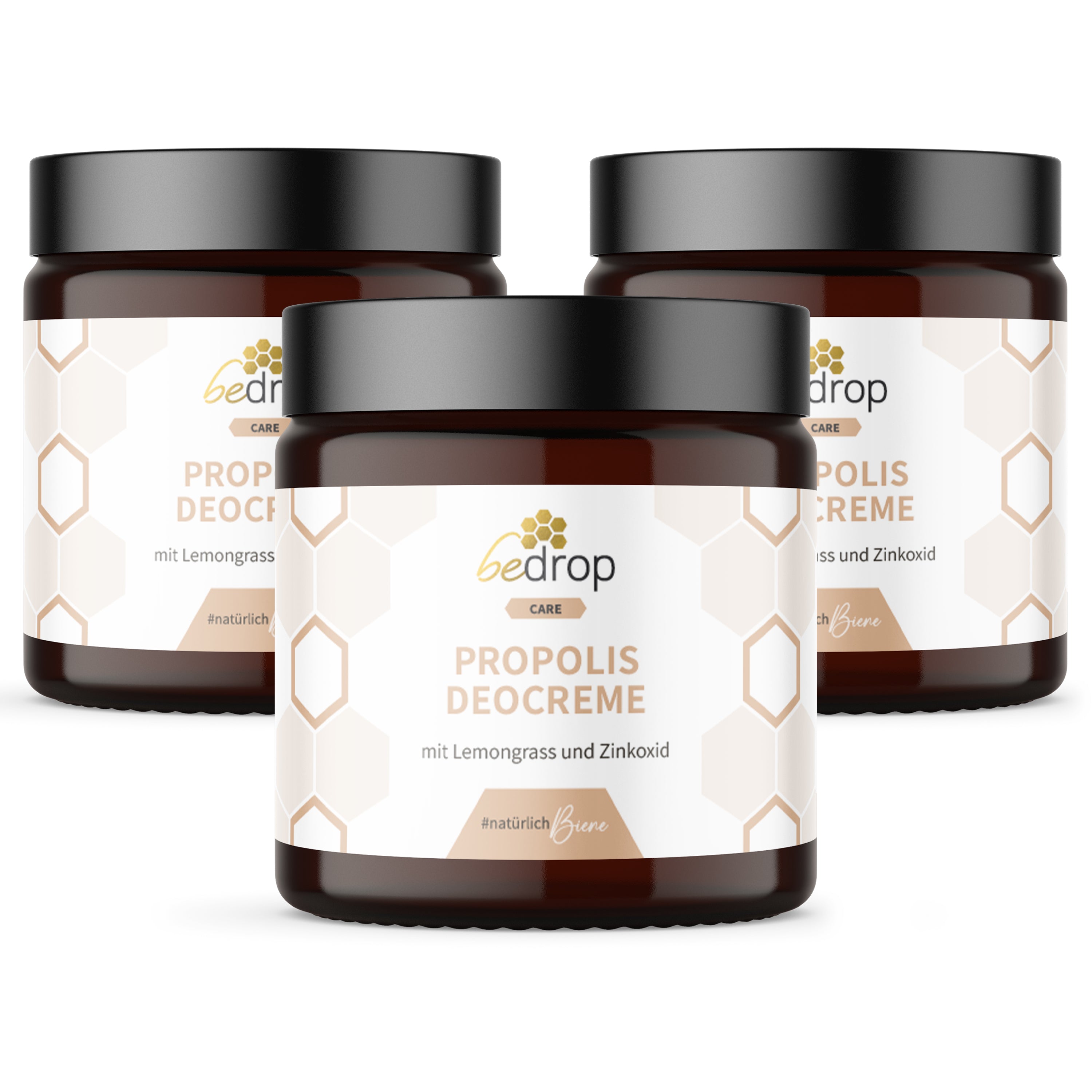 Vorteilsset: 3x Propolis Deocreme / Festes Deo mit Lemongrass -  30ml im 3er Set