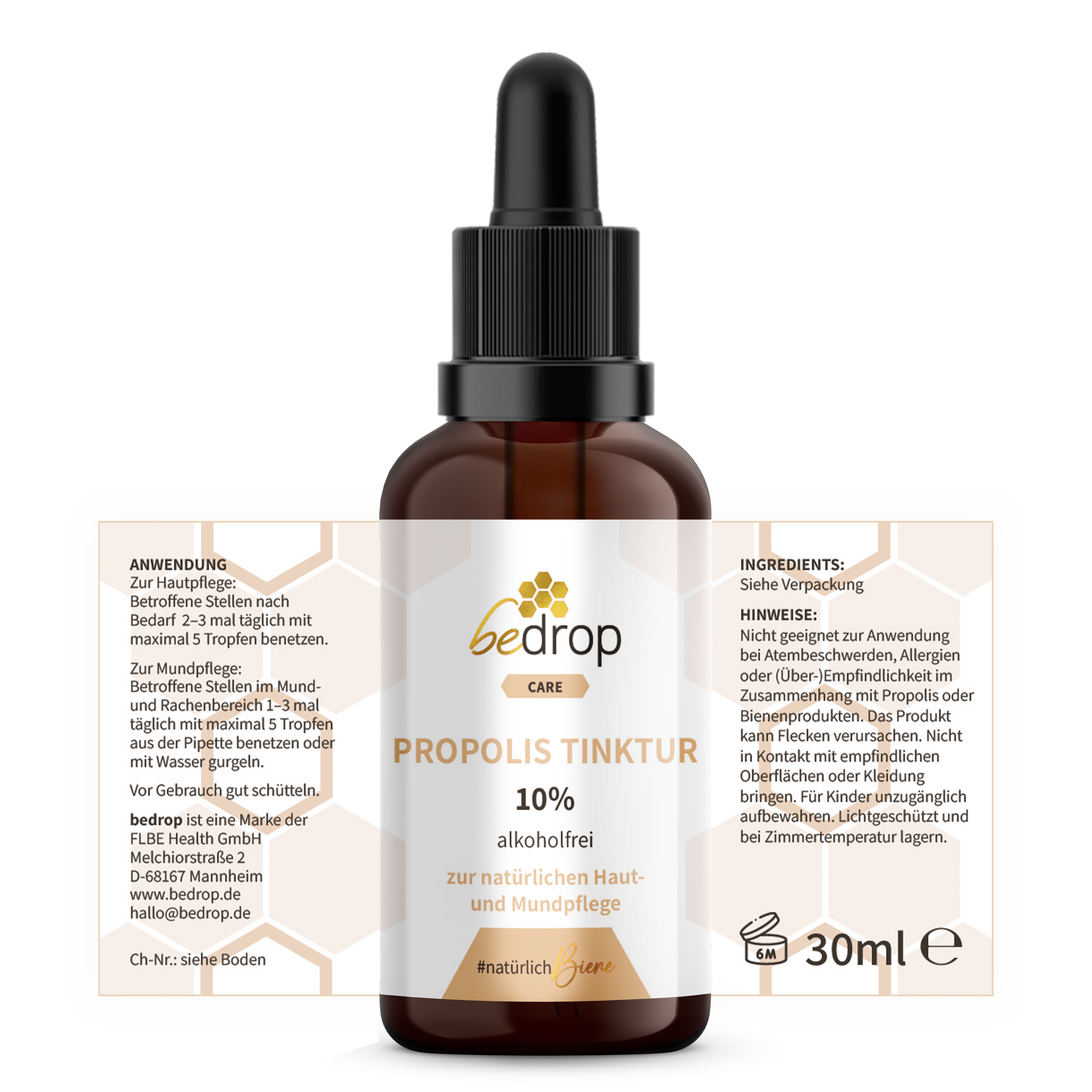 Propolis Tinktur mit Pipette (alkoholfrei & wasserlöslich) - 30ml