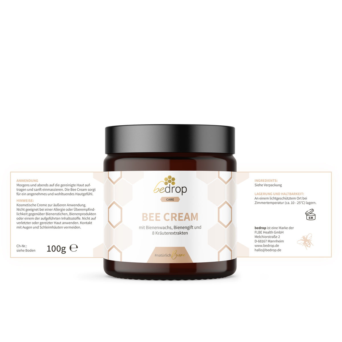 Bee Cream Bienengiftsalbe mit 8 Kräuterextrakten - 100g