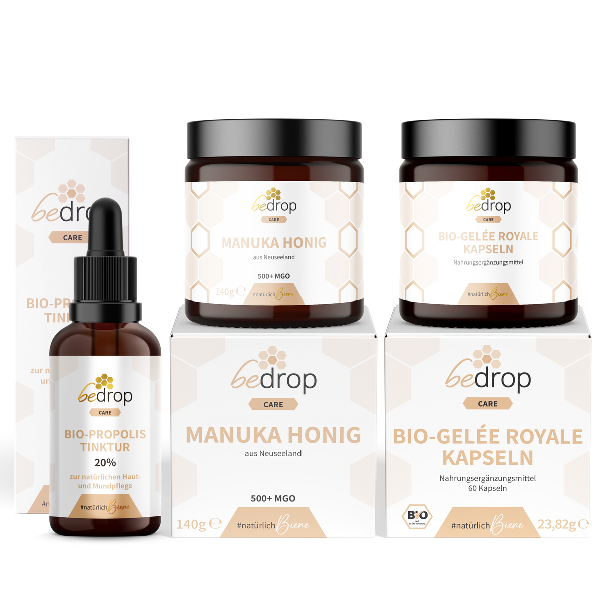 Bleib Stark-Set | Propolis Tinktur, Gelée Royale Kapseln & Manuka Honig